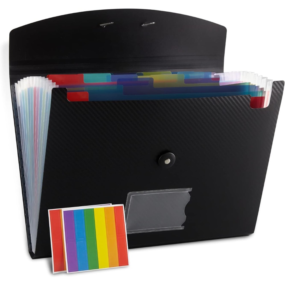 Expandable Accordion File Folder 13 Pockets - 13-Fächer Erweiterbare Aktenmappe aus Polypropylen im