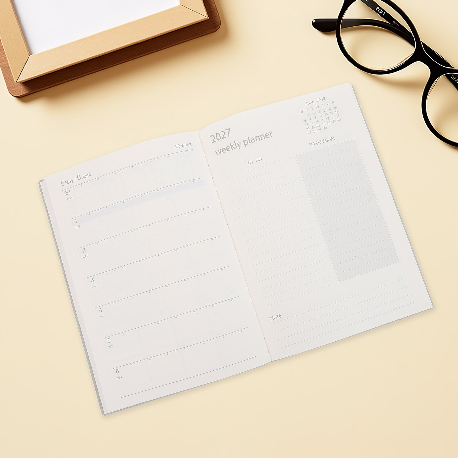 Spiral Bound Grid Notebook A5 - 2027 Professionelles Planer-Notizbuch A5 Spiralgebunden mit